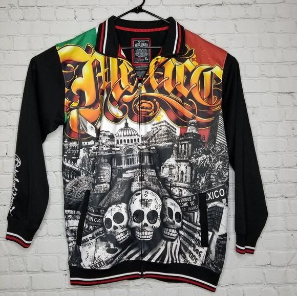 ECKO MEXICO DAY OF THE DEAD SKULLS TRACK JACKET XL ECKO MEXICO DAY OF THE DEAD SKULLS TRACK JACKET XL